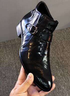软皮冬季男士韩版新款休闲侧拉链
