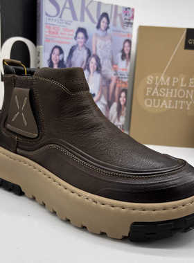 外贸出口欧洲磨砂皮男鞋高帮休闲短靴冬季新款棉鞋加绒切尔西靴子