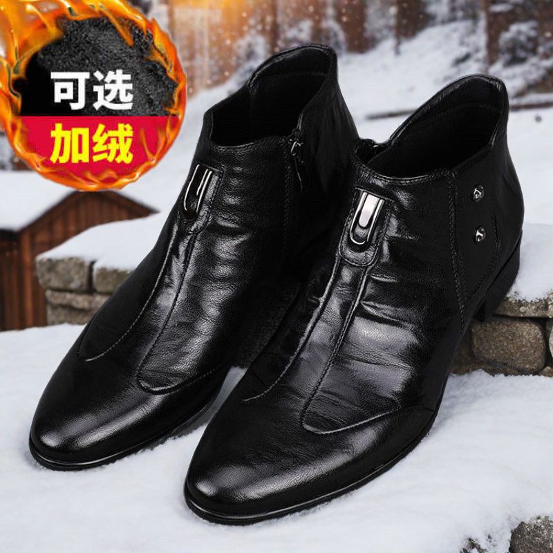 冬季新款男士休闲皮鞋切尔西靴