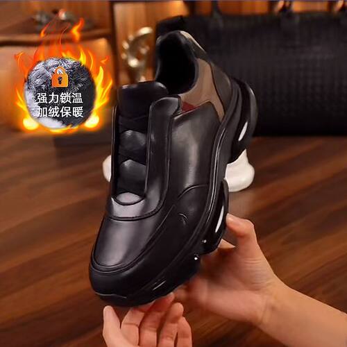 男士冬季新款真皮牛皮运动鞋