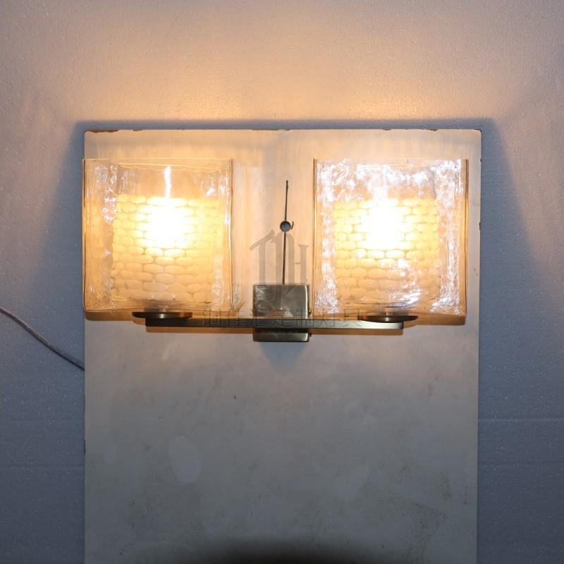 工厂直销新中式简约复古壁灯设计师高端中古玻璃双头会所过道走廊