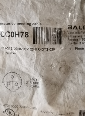 BCC0H78 BCC A213-0000-1C-123-EX43T2-020 巴鲁夫3芯母头询价