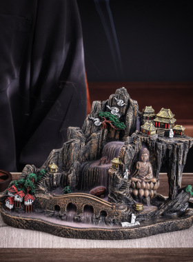 抖音创意新款树脂香炉香禅意室内摆件净化香道饰品