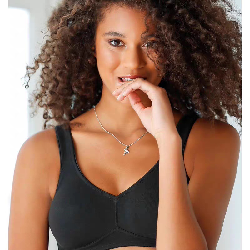 大罩杯纯棉无钢圈文胸欧美简约胖mm全包显小缩胸内衣减压加宽肩带