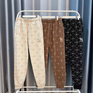 老花钻石满印男女同款休闲卫裤秋季提花情侣款长裤运动束脚裤秋季