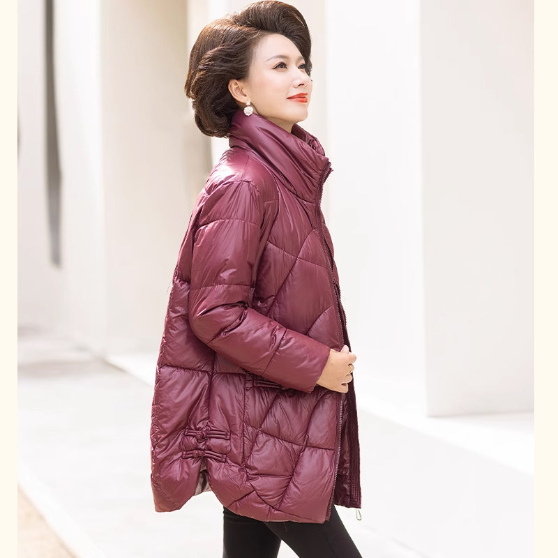 2025新款妈妈羽绒棉服中长款洋气外套中老年女装加肥大码棉衣棉袄