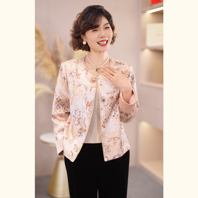 妈妈装小香风开衫国风外套上衣服