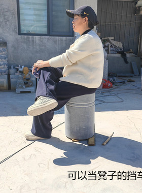 花岗岩挡车石柱青石阻车圆柱天然大理石头柱子石头路标挡车石球