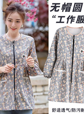 时尚都市西式下午茶餐厅服务员围群帆布罩衣大褂围裙厨房透气外套