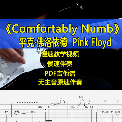平克佛洛依德Pink Floyd -Comfortably Numb电吉他SOLO教学吉他谱