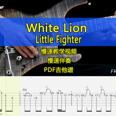 Little Fighter -White Lion吉他谱慢速视频教摇滚SOLO电吉他独奏