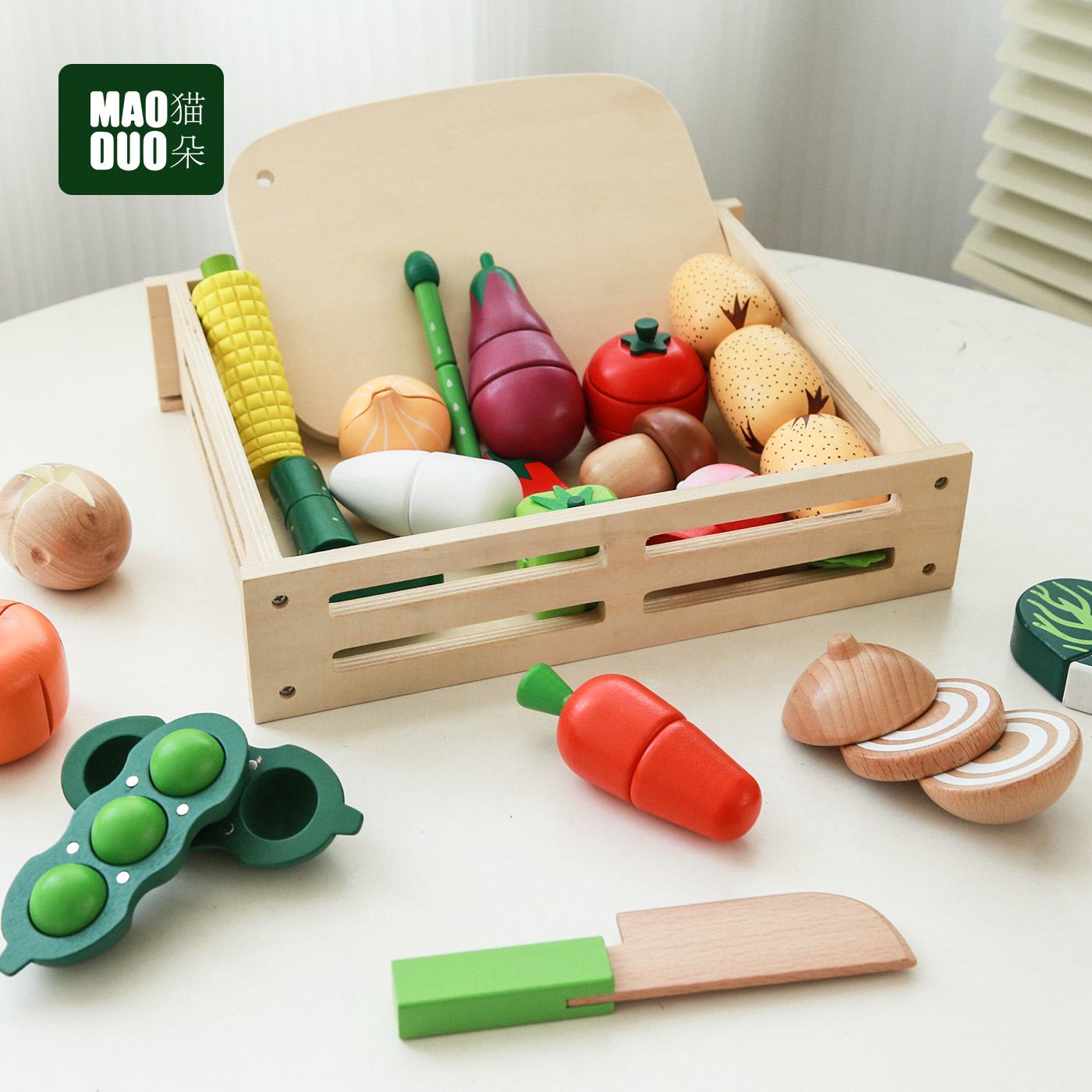 儿童木制过家家切切看仿真厨房玩具磁铁水果蔬菜海鲜单卖切切乐YW
