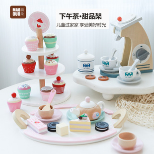 儿童餐具碗碟组合卡通可爱木制过家家煮饭角色扮演厨具女孩345MS