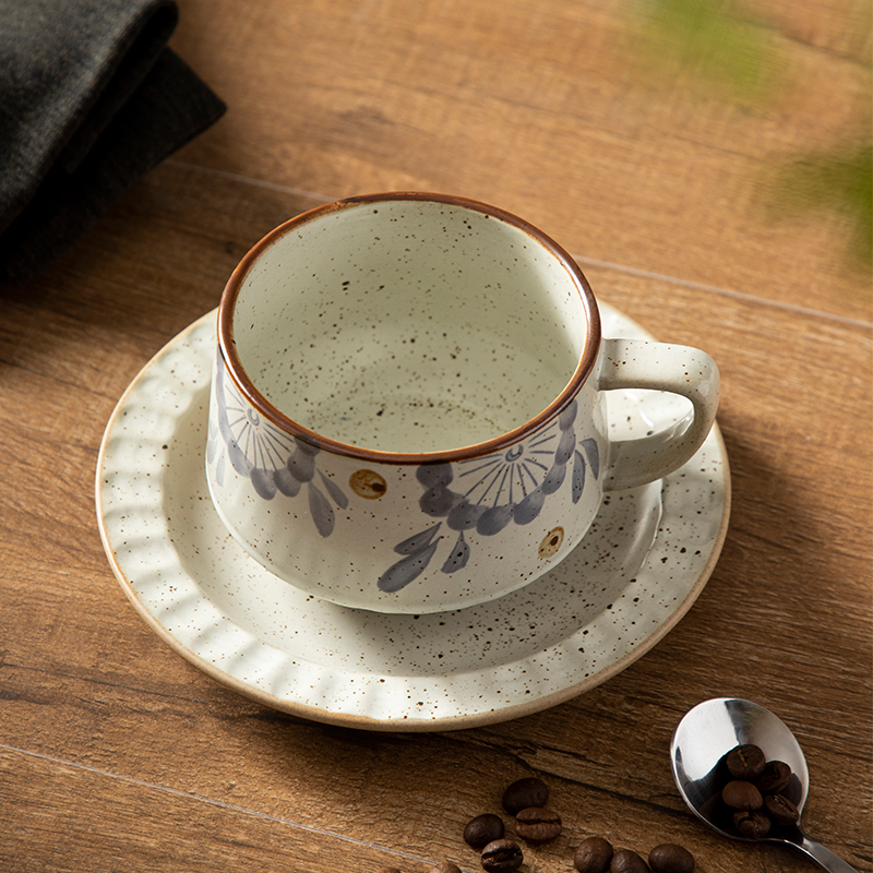 釉下彩咖啡杯陶瓷高档精致下午茶杯子轻奢高级牛奶早餐杯红茶杯