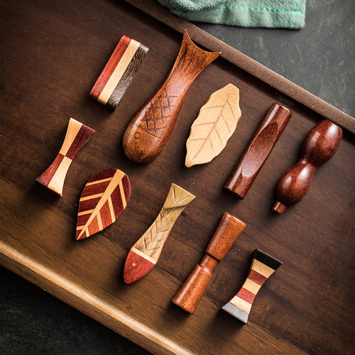 竹木筷子架托创意个性高颜值筷架枕托家用商用餐桌桌面摆台配件