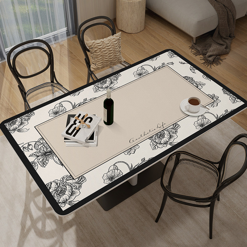 皮革桌垫轻奢高级感桌布防水防油免洗防烫餐桌布茶几垫pvc餐桌垫,居家布艺,桌布,淘宝优惠券,粉丝福利购,淘宝优惠卷