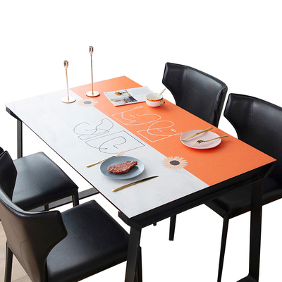 皮革桌垫桌布防水防油免洗pvc防烫加厚餐桌垫桌面垫高级感茶几垫