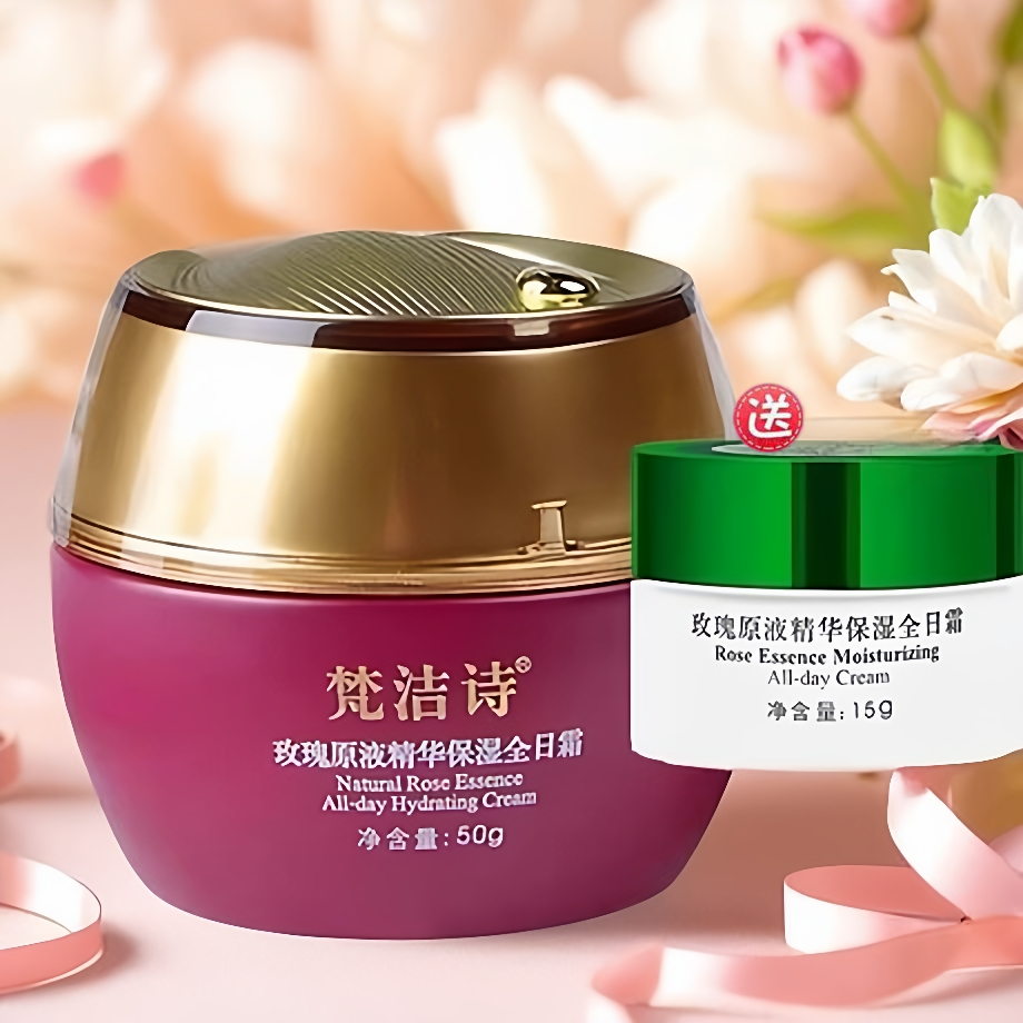 梵洁诗玫瑰原液精华保湿全日霜50g补水嫩肤提亮舒缓滋润痘印面霜