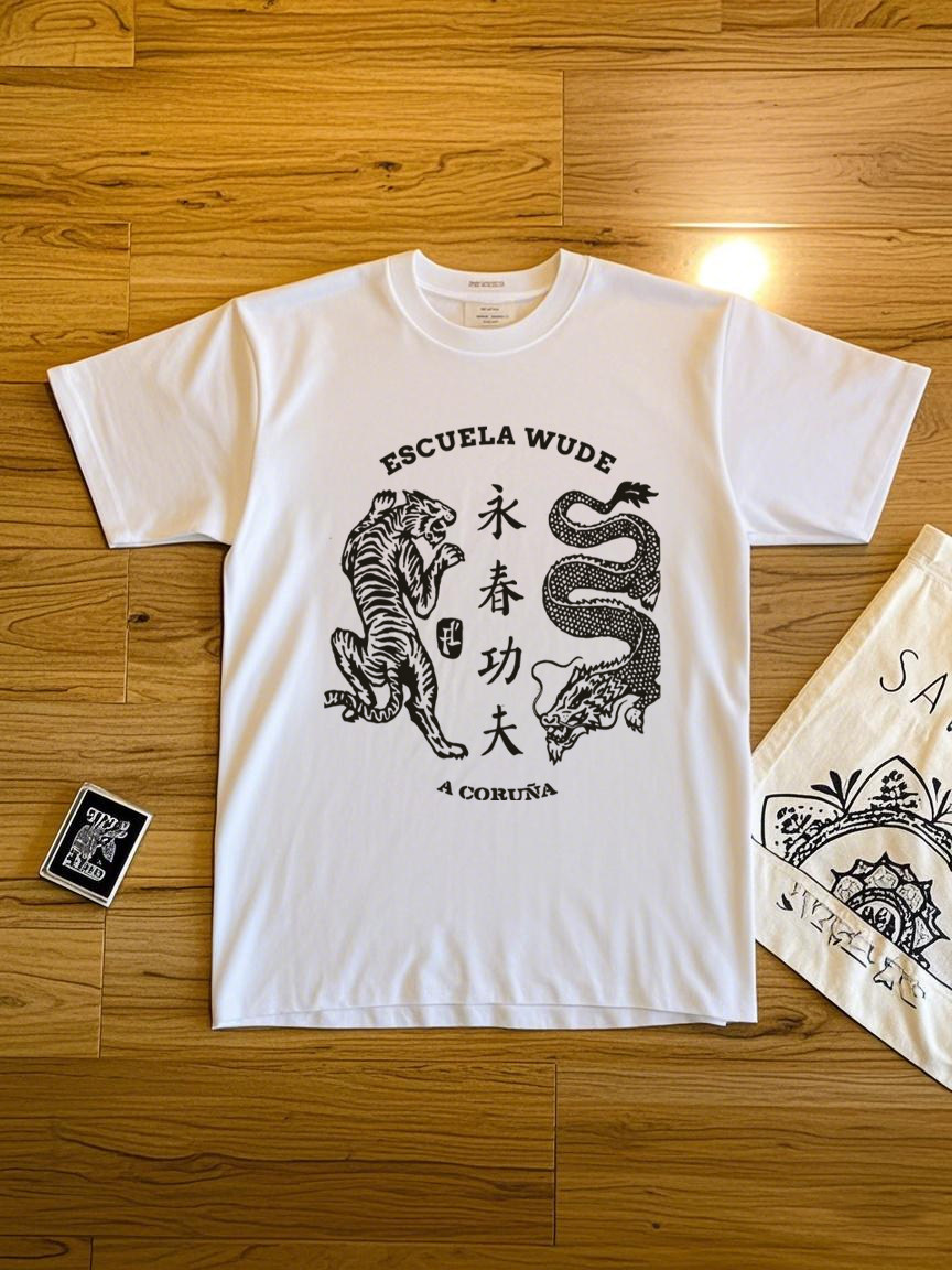 thumbnail for Yongchun Kung Fu Heavy-Duty Pure Cotton Basketball Sports Short-Sleeve Shirt That Is Washable and Does Not Fade
