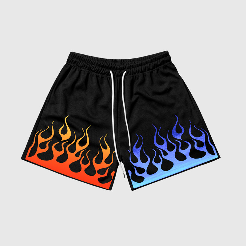 外贸尾货美式潮款MELO卡通火焰篮球速干透气立体三分篮球裤