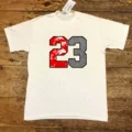 23 Number Burst Pattern 23 White t