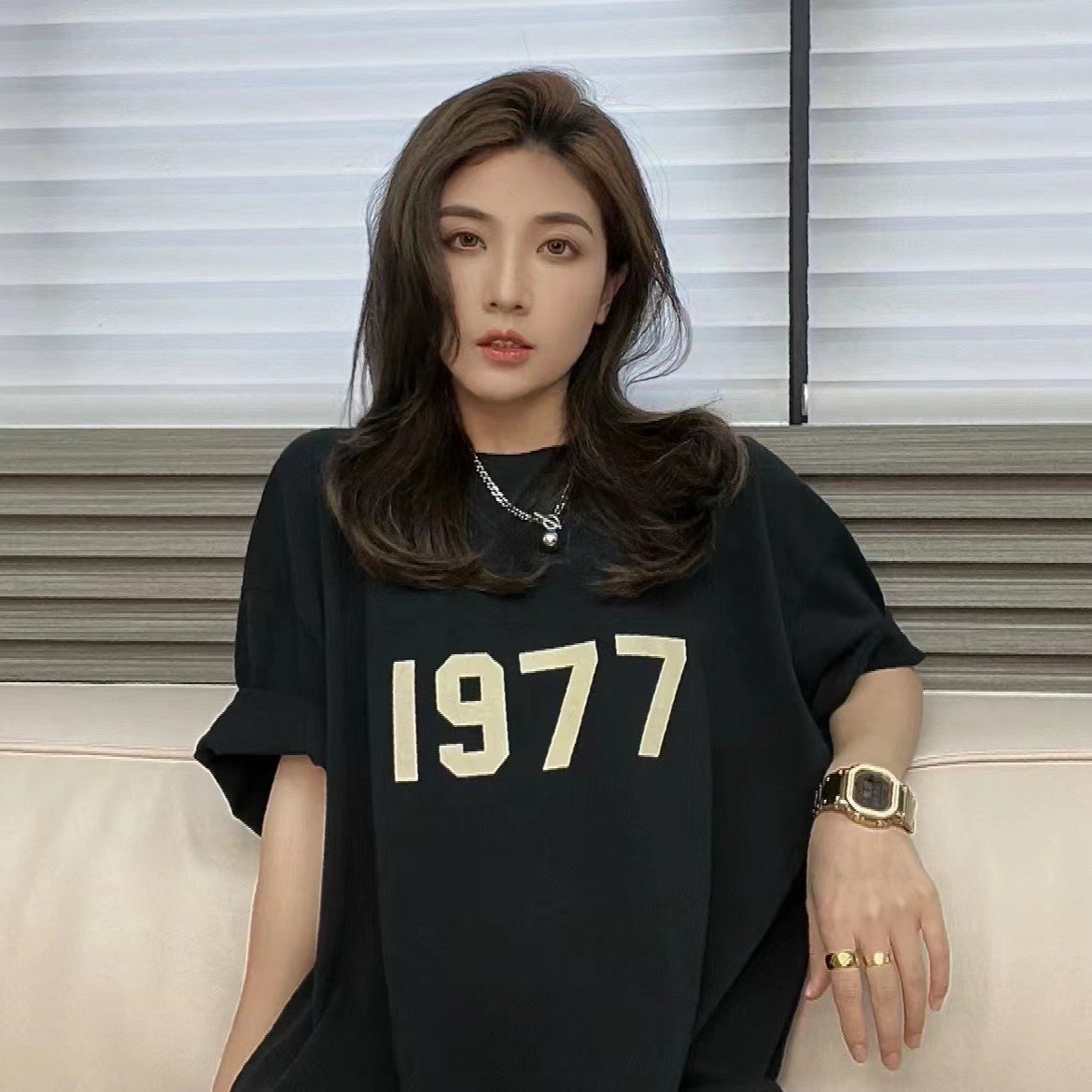 高街1977美式潮款运动纯棉宽松青春短袖