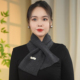 针织羊毛保暖围脖秋冬季 交叉小围巾 纯色短款 2025新款 洋气男女同款