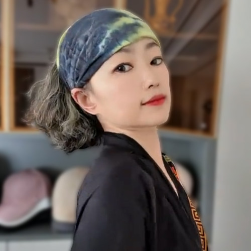 扎染弹力发带女遮白发头饰护额压发头带运动头巾包头帽宽边头箍女