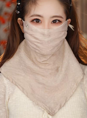 夏季高颜值防晒遮脸面纱女护颈防紫外线2026新款开车轻薄透气面罩