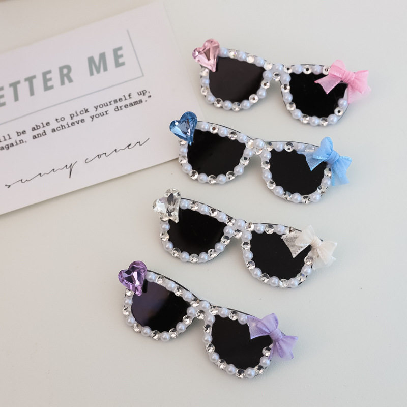 青蛙夹宠物手工闪钻碎发夹长毛猫咪马尔济斯小型犬狗水钻墨镜眼镜