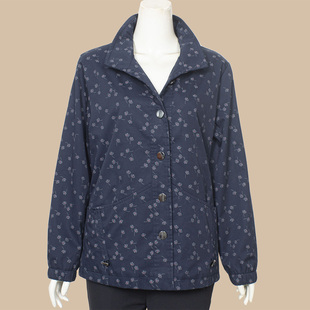 中老年人女装春秋新款纯棉外套气质大码妈妈装夹克衫奶奶装上衣服