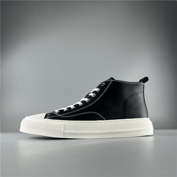 男士秋季頭層牛皮內里真皮高幫鞋