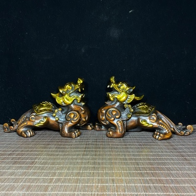 大号纯铜貔貅摆件一对金钱霸王貔貅玄关办公室店铺装饰品开业礼品