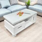 钢化防砸玻璃茶几1米增高茶几加高实木环保烤漆小户型罗尔曼茶桌