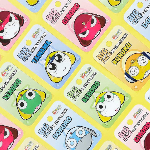 韩国正品keroro军曹 大脸水晶咕卡手账数码防水物品装饰贴纸1张