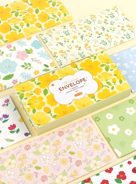 韩国正品pinkfoot 春日花开满溢信封创意红包纸袋子套装ENVELOPE