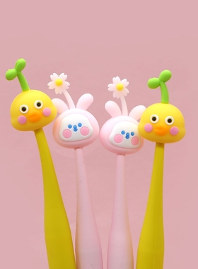 韩国正品pinkfoot 晃动小动物0.5mm黑色中性笔写字水笔swing pen