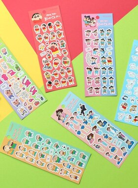 韩国正品Flying whales 手帐日记蜡笔小新纸质装饰贴纸1张sticker