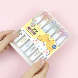 韩国正品pinkfoot手帐标记涂鸦淡彩荧光笔套装6支highlighter pen