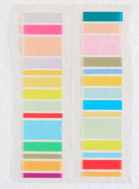 韩国正品Malgrecela手帐日记标签彩色透明装饰贴纸3张Color chip