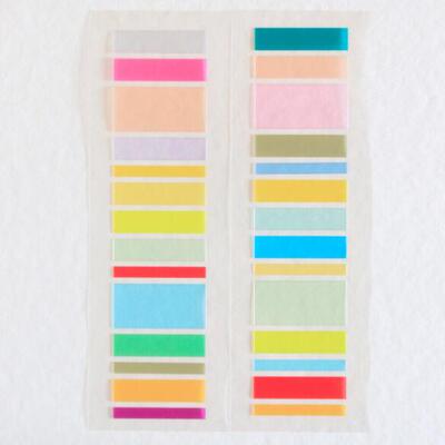 韩国正品Malgrecela手帐日记标签彩色透明装饰贴纸3张Color chip