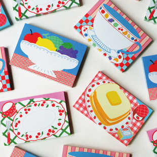 韩国正品fruitfries水果餐具备忘便签本留言本拍纸本手帐素记事纸