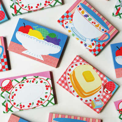 韩国正品fruitfries水果餐具备忘便签本留言本拍纸本手帐素记事纸