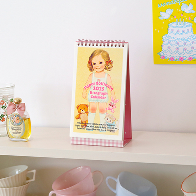 韩国正品afrocat 2025年可爱娃娃桌面型计划本备忘记事日历台历