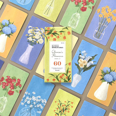 monolike花朵纸质装饰书签60张