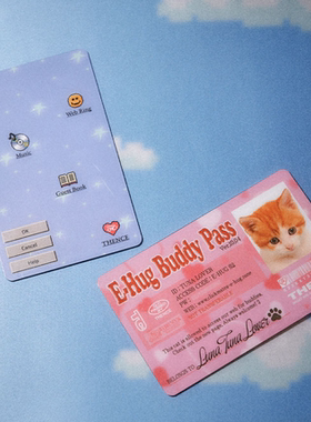 韩国正品thence 复古ins风IC芯片卡小卡装饰贴纸1张Card Sticker