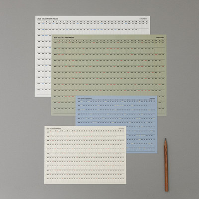 韩国正品live work 2026年小号年度日历A4A5记事备注标记海报4张