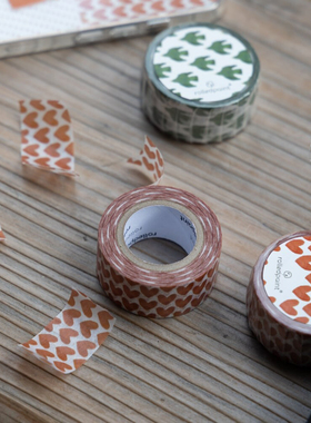 韩国正品rolledpaint 设计图案款美纹花纹手帐拼贴素材纸质胶带