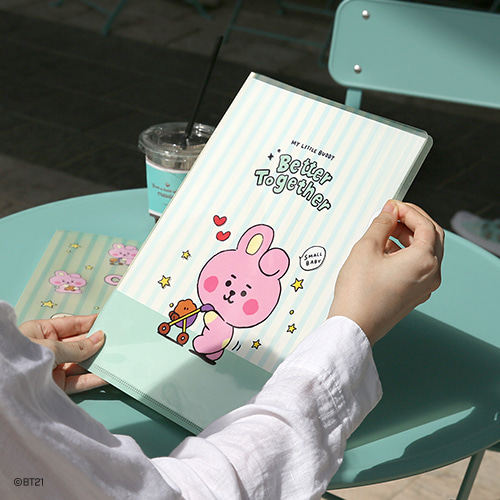韩国BT21Q版L形插袋PP文件袋A4