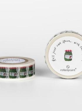 韩国正品rolledpaint 果酱美纹花纹手帐日记ins装饰纸质胶带15mm